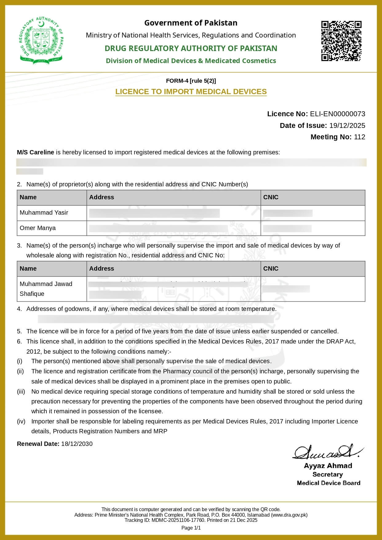 Careline import license Careline import license